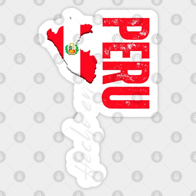 Peru flag, peruvian flag Sticker by eka123